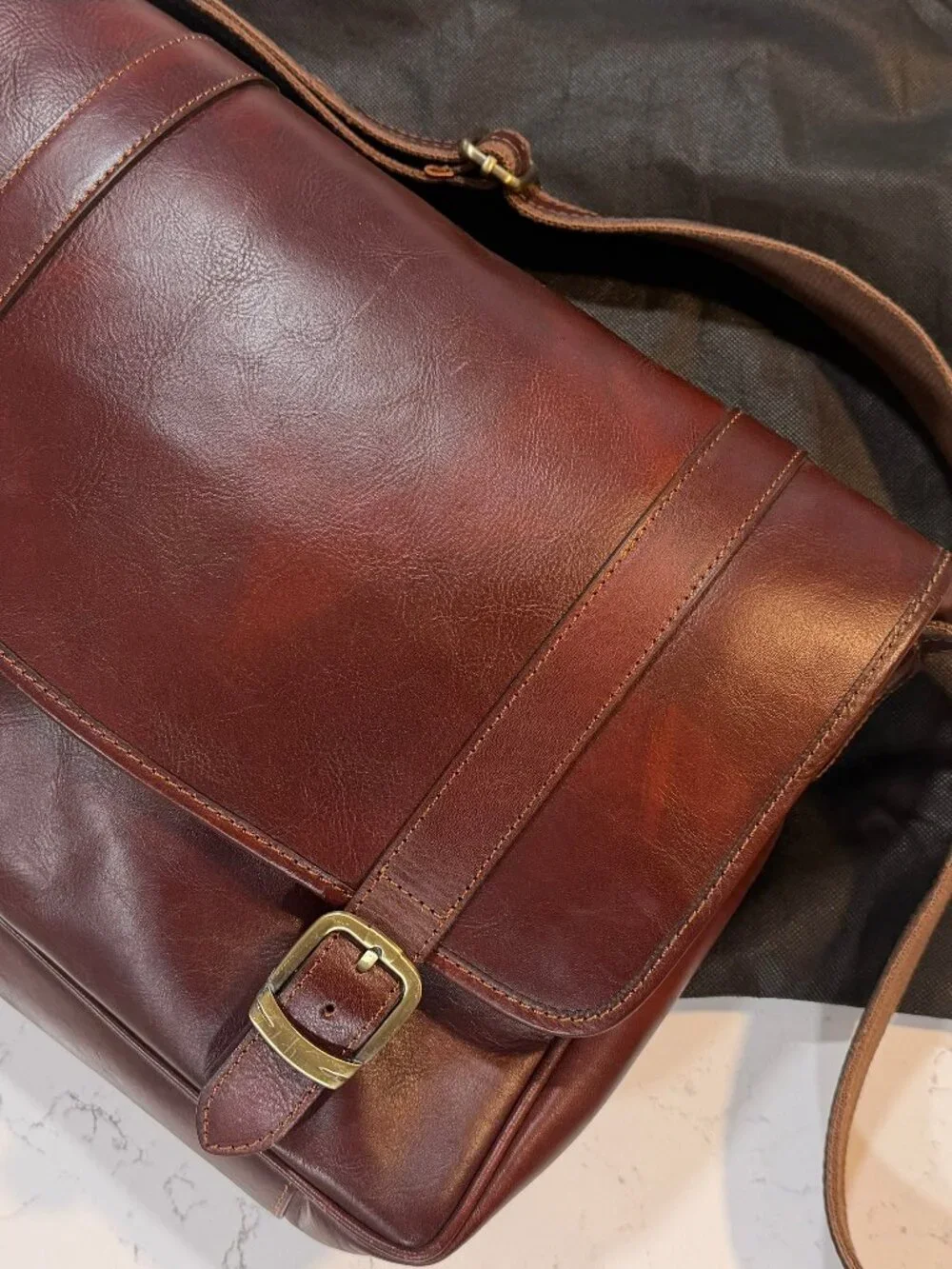 Lucaldo Made in Italy Brown Leather Messenger / Laptop Bag - Never Used 🤎